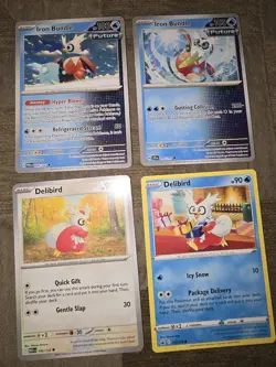 4 Delibird & Iron Bundle Pokemon Cards NM - Image 1