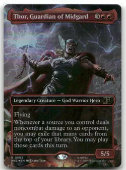 Thor, Guardian of Midgard (Borderless) (Foil) NM Commander: Marvel Super Heroes - Image 1