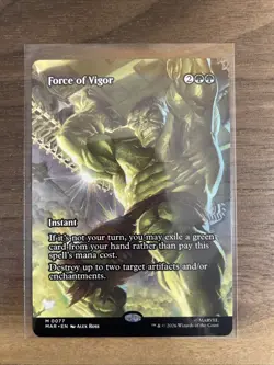 MTG Force of Vigor #0077 Borderless Mythic Marvel Universe Eternal-Legal (MAR) - Image 1