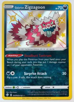 Galarian Zigzagoon SV078/SV122 Holo Shining Fates: Shiny Vault Pokemon - Image 1