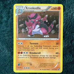 Pokemon TCG Krookodile Holo Rare Card 65/114 Black & White Stage 2 HP140 - Image 1