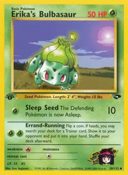 Erika's Bulbasaur 039/132 Gym Challenge LP Unlimited - Image 1