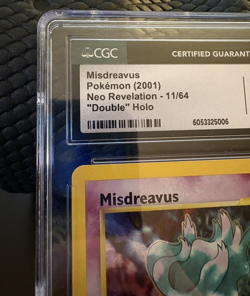 Pokemon Misdreavus 11/64 Neo Revelation "Double Holo" Misprint CGC 7.5 Near Mint - Image 2