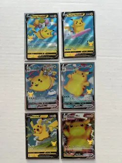 Pokemon TCG 25th Anniversary Pikachu Set Of 6 Near Mint - Image 3