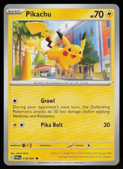 Pikachu 018/091 Common Paldean Fates Pokemon Near Mint - Image 1