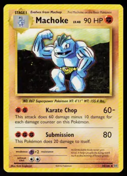 Machoke 58/108 Uncommon Evolutions Pokemon Lightly Played - Image 1