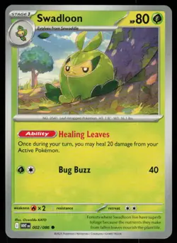 Swadloon 002/086 Common White Flare Pokemon Near Mint - Image 1