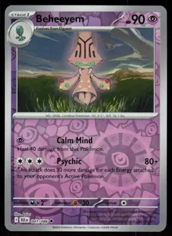 Beheeyem 041/086 Uncommon Black Bolt Pokemon Reverse Holo Near Mint - Image 1