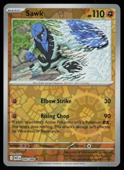 Sawk 049/086 Uncommon White Flare Pokemon Reverse Holo Near Mint - Image 1