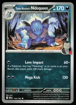 Team Rocket's Nidoqueen 116/182 Uncommon Destined Rivals Pokemon Near Mint - Image 1