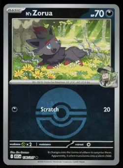 N's Zorua (Poke Ball) 136/217 Common Ascended Heroes Pokemon Reverse Holo NM - Image 1