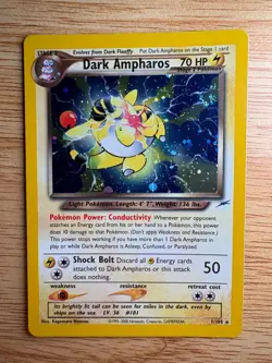 Dark Ampharos 1/105 Neo Destiny Unlimited Holo Pokemon (bonus Flaaffy + Mareep) - Image 1