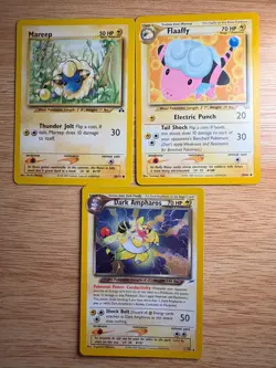 Dark Ampharos 1/105 Neo Destiny Unlimited Holo Pokemon (bonus Flaaffy + Mareep) - Image 3