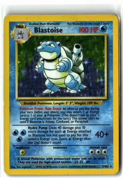 1999 Blastoise ⭐ 2/102 Holo Rare Base Set Vintage WOTC Pokemon MP Crease - Image 1