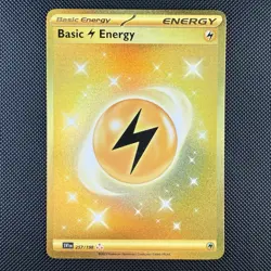 Pokemon TCG Basic Lightning Energy 257/198 Scarlet & Violet Gold Hyper Rare Card - Image 1