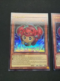 Yugioh Griffoh Ultra Rare CORI-EN004 x2 Near Mint Factory Error On One - Image 2