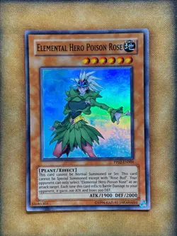 Yugioh Elemental Hero Poison Rose PP02-EN006 Super Rare LP - Image 1