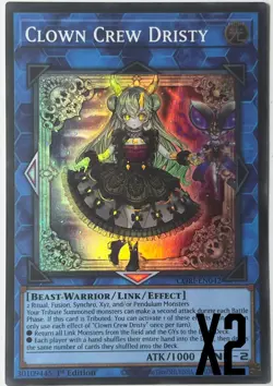 2x Clown Crew Dristy CORI-EN042 Chaos Origins 1st Edition NM Yugioh - Image 1