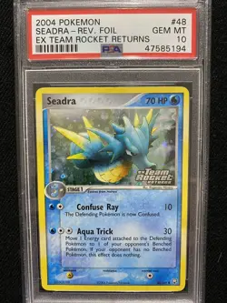 2004 Pokemon EX Team Rocket Returns Seadra Reverse Foil 48/109 PSA 10 Gem Mint - Image 1