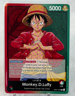 One Piece Monkey D. Luffy OP01-003 Romance Dawn Leader Pre Errata - Image 1