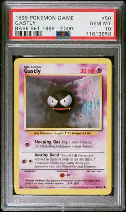 PSA 10 *Gem Mint* 1999 Pokemon Base Set Gastly 1999-2000 UK 4th Print #50/102 - Image 1