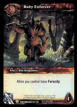 World of Warcraft TCG Ruby Enforcer (Foil) - Worldbreaker 214/270 - Image 1