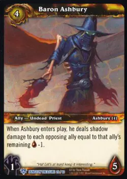 World of Warcraft TCG Baron Ashbury - Dungeon Deck Treasure 26/60 - Image 1