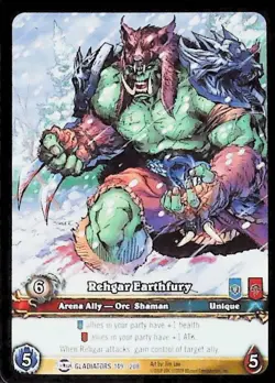 World of Warcraft TCG Rehgar Earthfury (Extended Art) - Blood of the Gladiators - Image 1