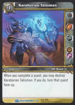 World of Warcraft TCG Karaborian Talisman - Magtheridon's Lair Treasure 12/20 - Image 1