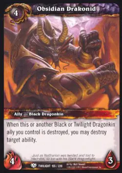World of Warcraft TCG Obsidian Drakonid - Twilight of the Dragons 155/220 - Image 1
