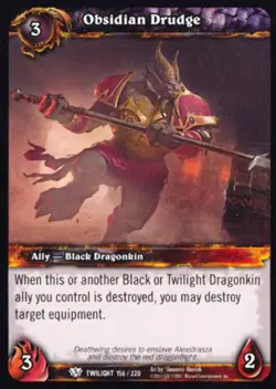 World of Warcraft TCG Obsidian Drudge - Twilight of the Dragons 156/220 - Image 1