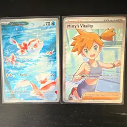 Pokemon TCG 151 Goldeen 082/084 Misty’s Vitality 111/084 2-Card Lot Holo - Image 1