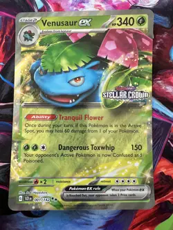 JUMBO Venusaur ex 001/142 Stellar Crown Stamped Pokemon Cards Holo - Image 1