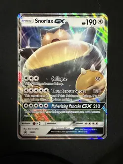 Snorlax GX SM05 Black Star Promo Full Art Holo Pokemon Card NM - Image 1