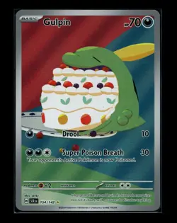 Pokemon TCG Gulpin 154/142 Stellar Crown Illustration Rare Card in NM Condition - Image 1