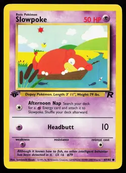 Slowpoke 67/82 1st Edition Common Team Rocket Pokemon Card - Image 1