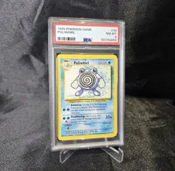 1999 Pokemon Game Base Set #38 Poliwhirl PSA 8 NM-MT - Image 1