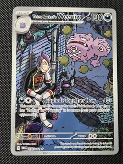 Pokemon TCG Card Team Rocket's Weezing 199/182 Destined Rivals Illustration - NM - Image 1
