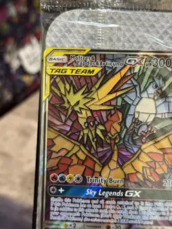 Pokemon TCG Moltres Zapdos Articuno GX SM210 Stained Glass Promo Card Sealed - Image 2