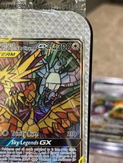 Pokemon TCG Moltres Zapdos Articuno GX SM210 Stained Glass Promo Card Sealed - Image 3