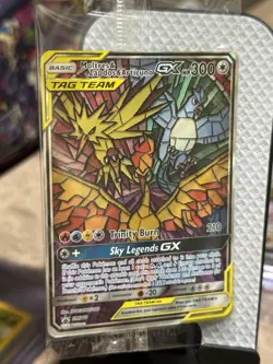 Pokemon TCG Moltres Zapdos Articuno GX SM210 Stained Glass Promo Card Sealed - Image 4