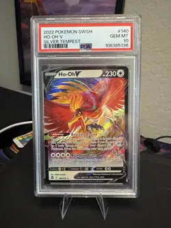 Pokemon TCG Ho-Oh v Silver Tempest Holo Ultra Rare Card 140/195 PSA 10 - Image 1