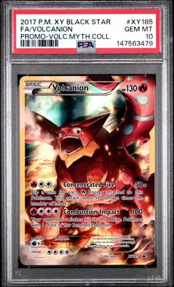 2017 POKEMON XY BLACK STAR PROMO #XY185 FULL ART/VOLCANION PSA 10 - Image 1