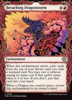 FOIL Breaching Dragonstorm (SHOWCASE) MTG | NM/EX | Tarkir: Dragonstorm - Image 1
