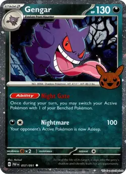 Gengar (Cosmos Holo) Trick or Trade B00ster Bndl 2024 TTBB24 057/091 Holo R... - Image 1
