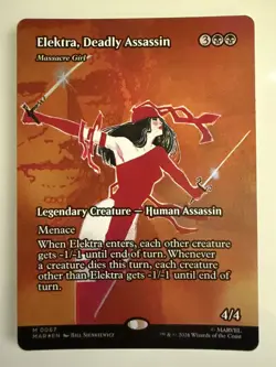 Elektra, Deadly Assassin Poster FOIL Marvel Super Heroes MTG MAGIC THE GATHERING - Image 1