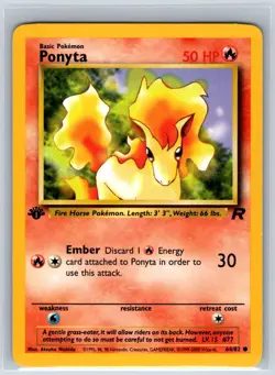 Ponyta 64/82 Common Team Rocket Pokemon 1st Edition Near Mint - Image 1