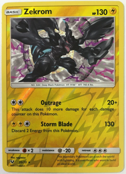 POKEMON ZEKROM 35/73 SHINING LEGENDS RARE REVERSE HOLO NEAR MINT - Image 1