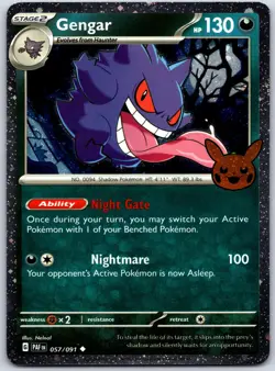 Gengar (Cosmos Holo) 057/091 Holo Rare Trick or Trade BOOster 2024 Pokemon NM - Image 1