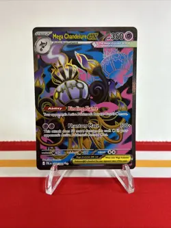 Mega Chandelure ex 099/084 Ultra Rare Pitch Black Pokemon Holo Near Mint - Image 1